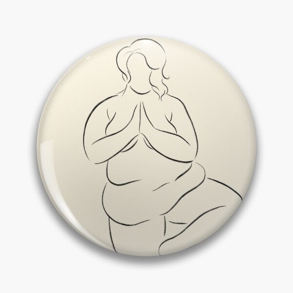 Item preview, Beautiful body positive artwork minimalist line art featuring a plus sized woman practicing yoga - by BopoWatercolour  designed and sold by BopoWatercolour.