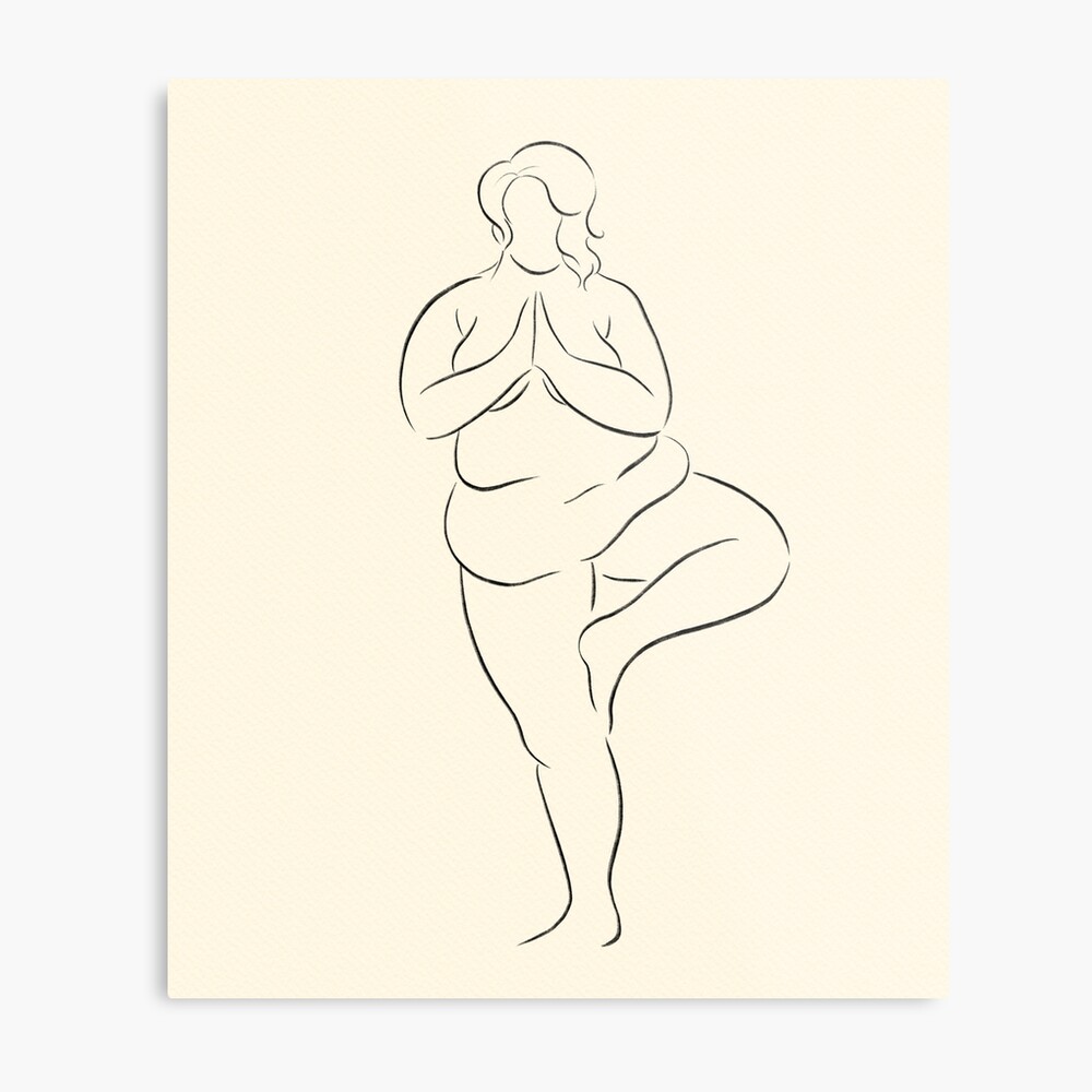 Plus Goddess Body Positive Art Curvy Female Minimalist Line Art 