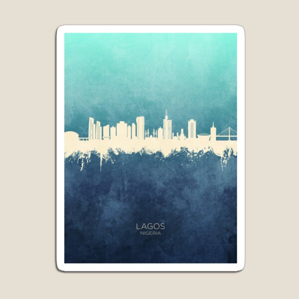 Artikel-Vorschau von Lagos Nigeria Skyline, designt und verkauft von ArtPrints.