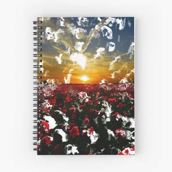 Item preview, Lest we forget Remembrance Day Poppy Field Ink blotch art designed and sold by Deegital18.