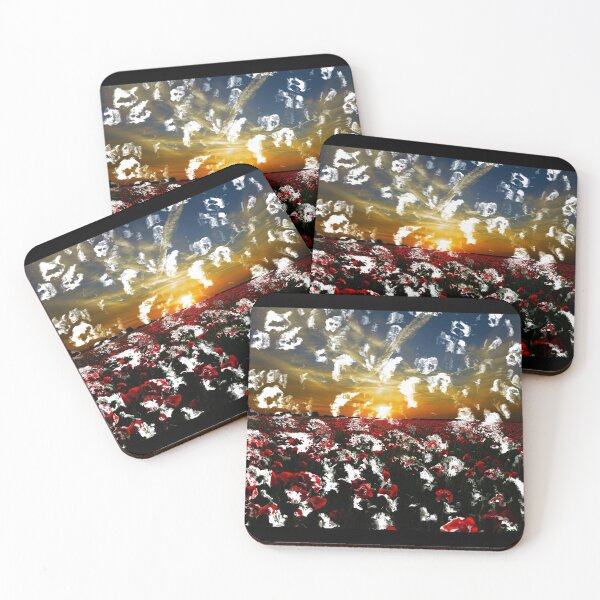 Item preview, Lest we forget Remembrance Day Poppy Field Ink blotch art designed and sold by Deegital18.