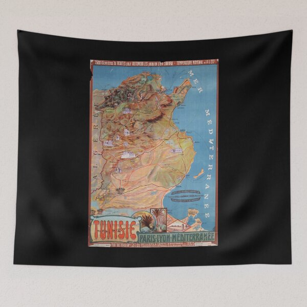 Item preview, Tunisie retro poster designed and sold by CorasPosters.