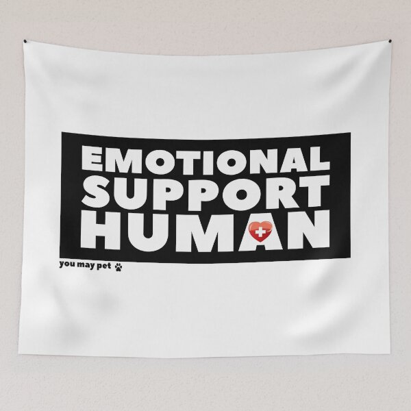 Item preview, Emotional Support Human (you may pet) heart & paw icons designed and sold by Happy Puppy Print On Demand.