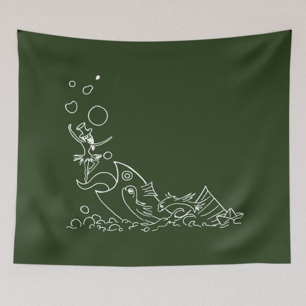 Item preview, A school of crazy fish. And a bearded ballerina. (white-and-green) designed and sold by Canvasvendetta.