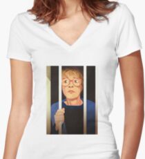 Deirdre Barlow Free the Wetherfield one Women's Fitted V-Neck T-Shirt