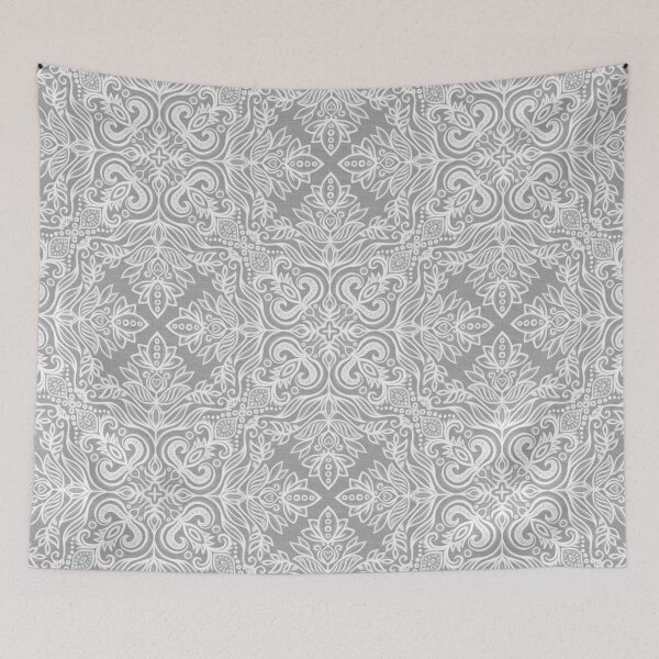 Item preview, Monochrome White and Grey Textured Folk Art Doodle designed and sold by micklyn.