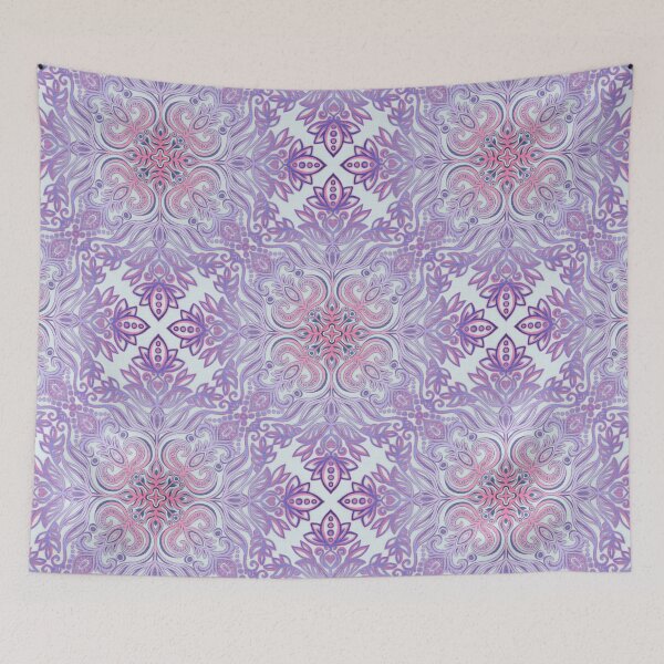 Item preview, Grey, Pink and Purple Textured Folk Art Doodle designed and sold by micklyn.