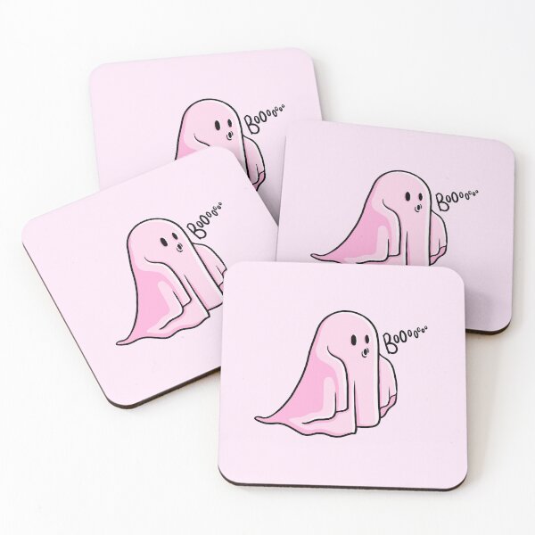 Item preview, Cute Pink Ghost Saying Boo Illustration designed and sold by AlmightyClaire.