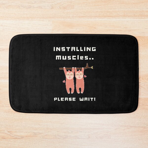 Item preview, Installing muscles.. Please Wait - Funny Sloth (Black) designed and sold by iamwowie.