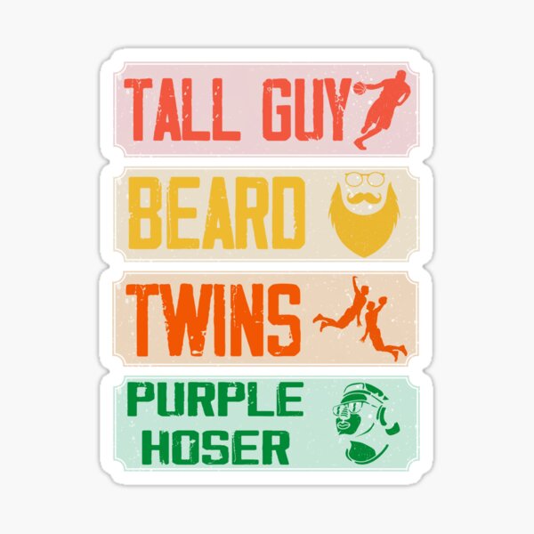 Tall Guy Beard Twins Purple Hoser Sticker