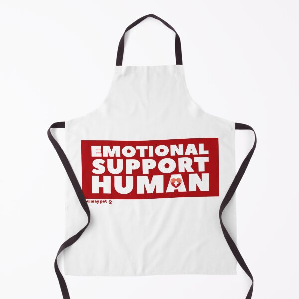 Item preview, Emotional Support Human (you may pet) [heart & paw icons / red mask] designed and sold by Happy Puppy Print On Demand.