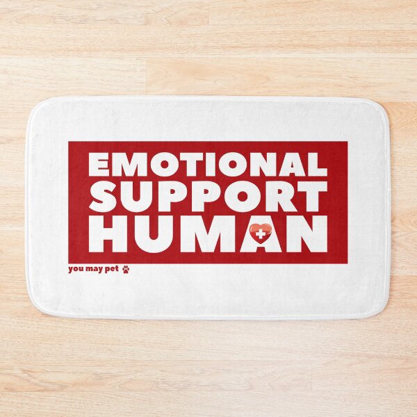 Item preview, Emotional Support Human (you may pet) [heart & paw icons / red mask] designed and sold by Happy Puppy Print On Demand.