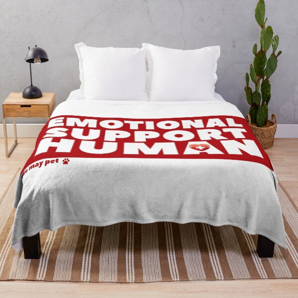 Item preview, Emotional Support Human (you may pet) [heart & paw icons / red mask] designed and sold by Happy Puppy Print On Demand.