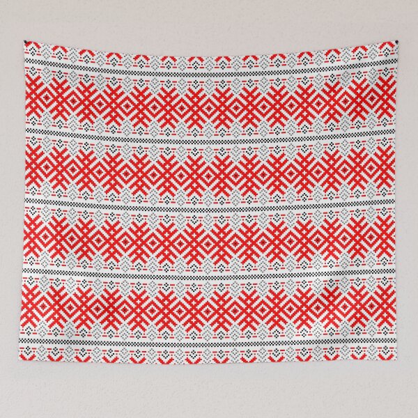 Item preview, Unity - Force Protection Abundance - Ethno Ukrainian Traditional Pattern - Slavic Ornament Red Black designed and sold by GrandTartaria.