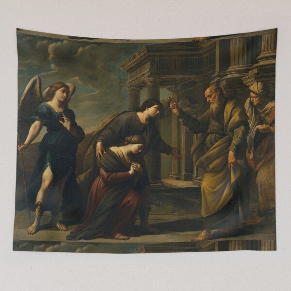 Item preview, Raguel's Blessing of her Daughter Sarah before Leaving Ecbatana with Tobias - painting by Andrea Vaccaro designed and sold by Vintage Designs +.
