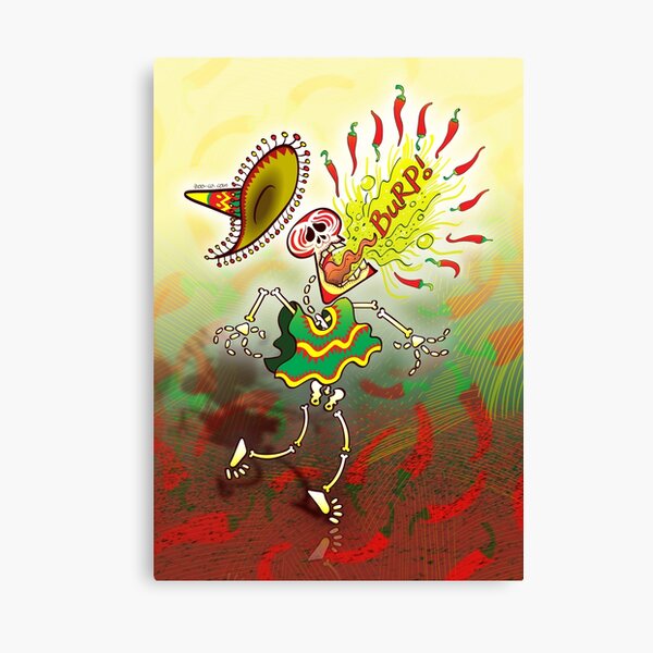 Item preview, Mexican Skeleton Burping Hot Chili Peppers designed and sold by Zoo-co.