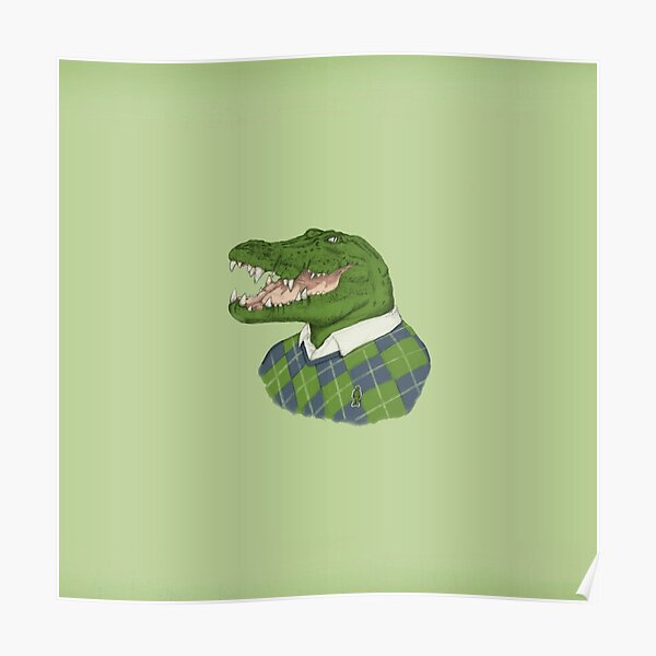 crocodiles humour lacoste minimaliste Poster