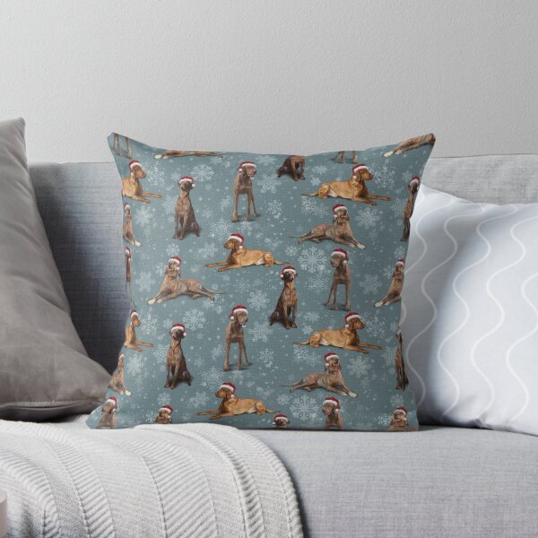 The Christmas Hungarian Vizsla Throw Pillow