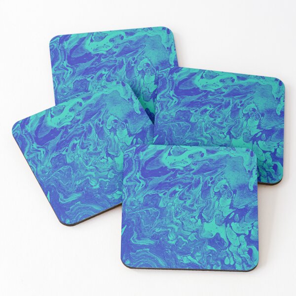 Item preview, Electric Blue Paint Pour designed and sold by WineLabsDesign.