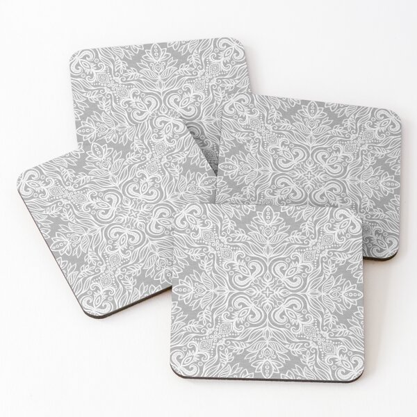 Item preview, Monochrome White and Grey Textured Folk Art Doodle designed and sold by micklyn.