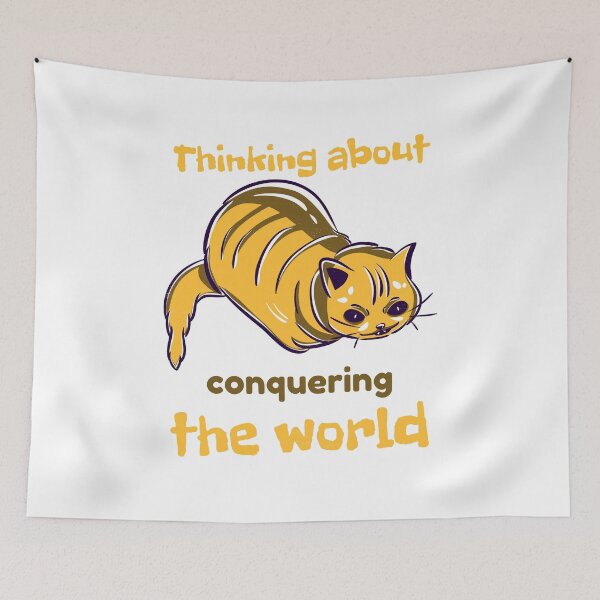 Item preview, Thinking about conquering the world - Evil Cat designed and sold by Savage-Cute.