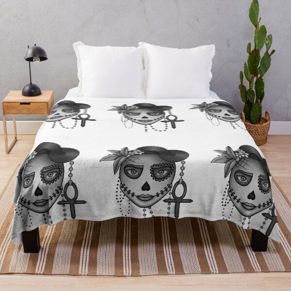 Item preview, Black & White Female Sugar Skull designed and sold by Melville-Magic.