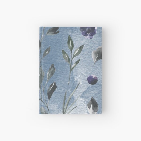 Dark blue watercolor rose flower Hardcover Journal