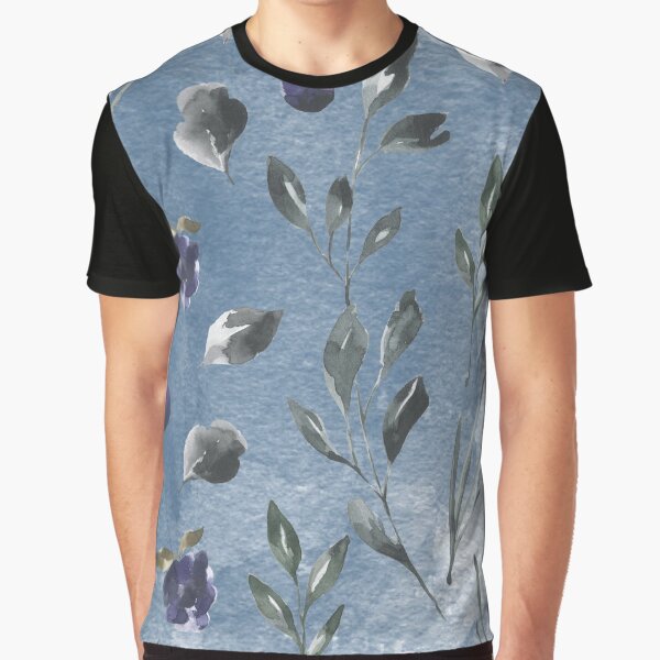 Dark blue watercolor rose flower Graphic T-Shirt