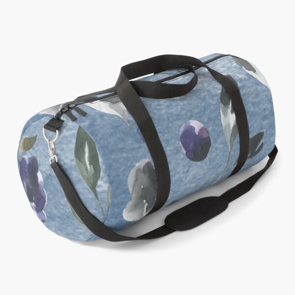 Dark blue watercolor rose flower Duffle Bag