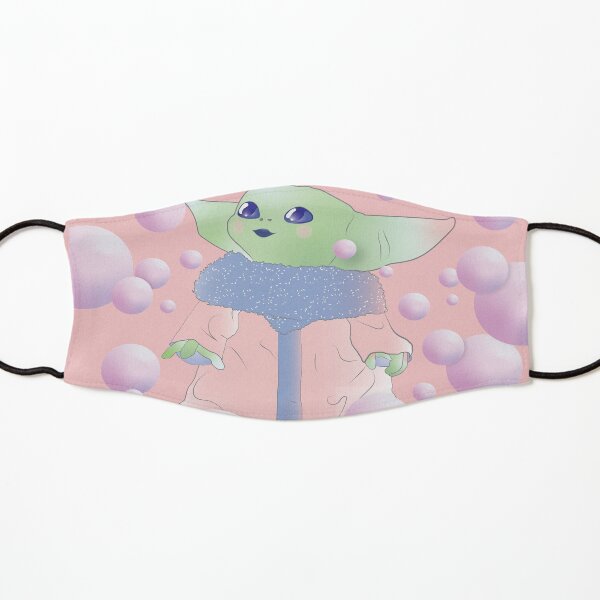 pink bubble gum whimsical blue watercolor star abstract galaxy strokes Kids Mask