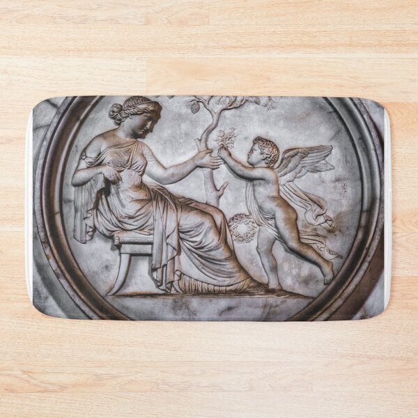 Item preview, funerary art background cherub angel baby son offer gift flowers mother woman designed and sold by fineartitalia.