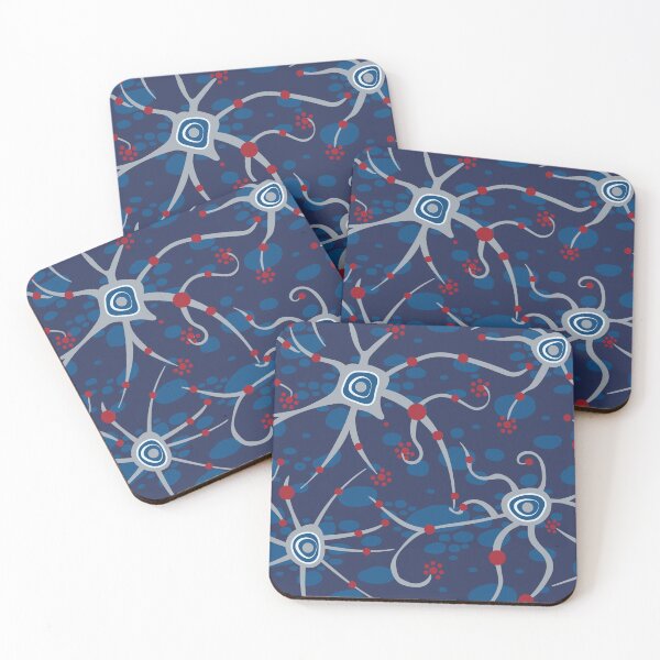 Item preview, neural network - pattern dark blue and red designed and sold by colorofmagic.