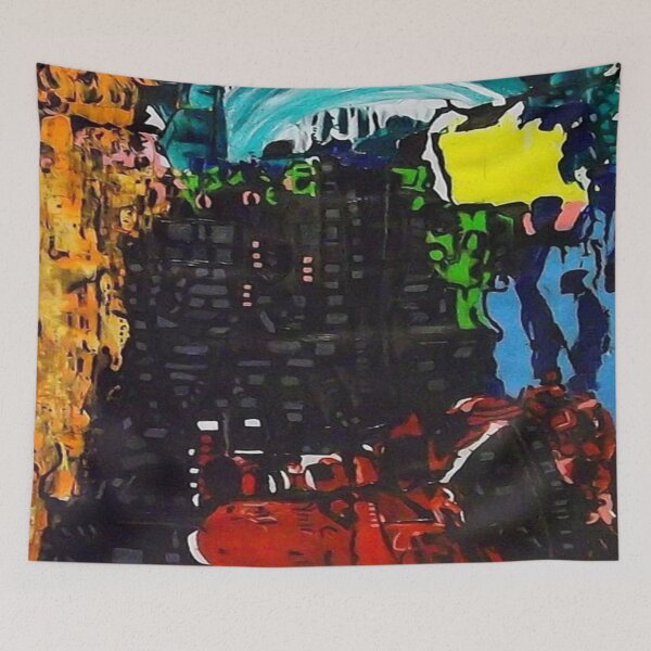 Item preview, Denton, an acrylic, colorful abstract piece. designed and sold by Art With Impact – Statement Art & Apparel for Deep Thinkers.