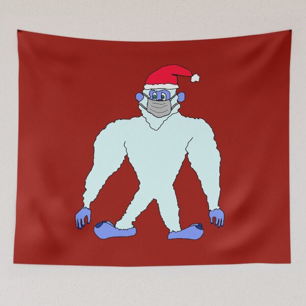 Item preview, Yeti with mask Merry Christmas designed and sold by oxoxoxo.
