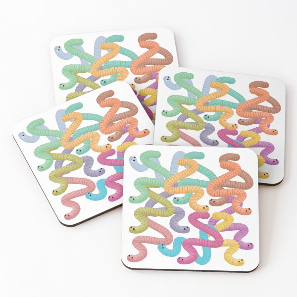 Item preview, Cute Colourful Wiggly Worms designed and sold by VicEllisArt.