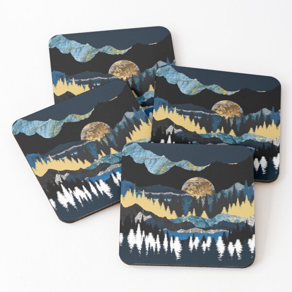Item preview, Abstract Mystic Blue Forest and Mountain designed and sold by KA DESIGNS.
