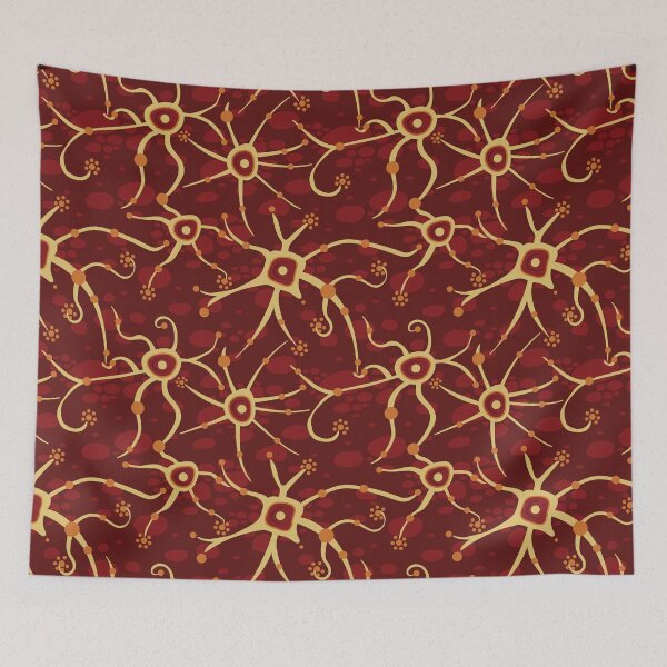 Item preview, neural network - pattern red and yellow designed and sold by colorofmagic.