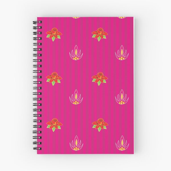Item preview, Fuschia Pink lines Pattern with Roses and Lilies designed and sold by storeIndus.