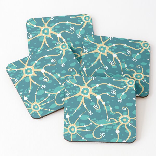 Item preview, neural network - pattern light yellow and water green designed and sold by colorofmagic.