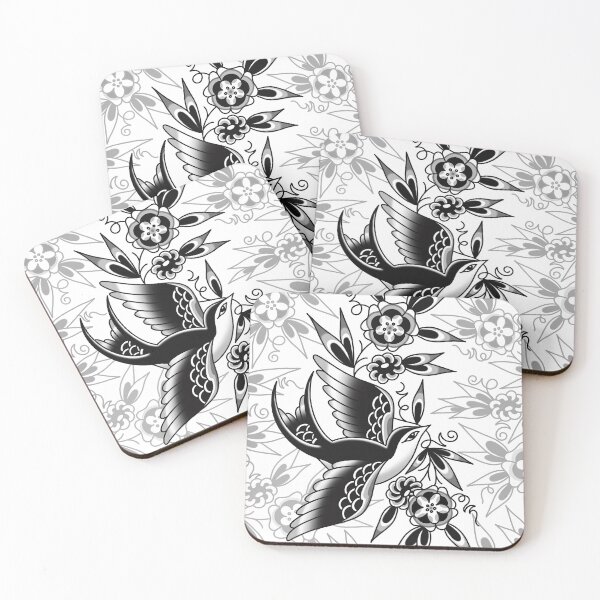 Item preview, traditional swallow and flowers designed and sold by MayaBrant.