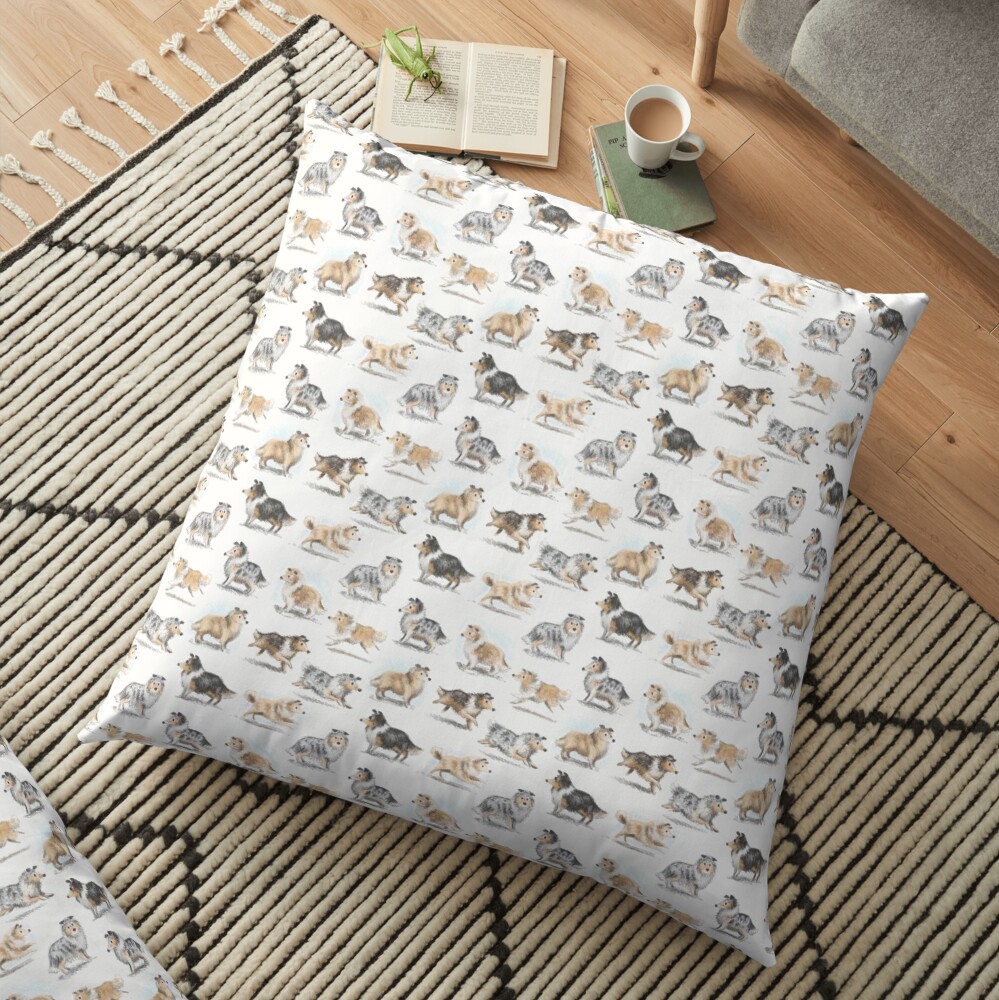 Rough Collies Floor Pillow