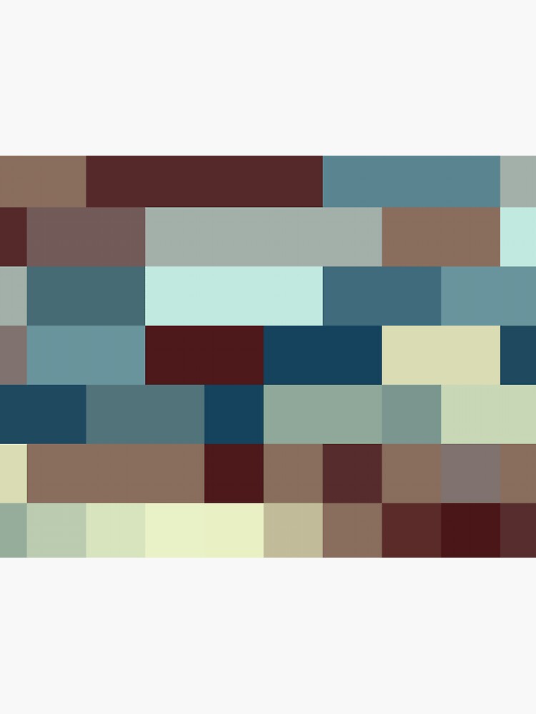 Thumbnail 3 of 3, Sticker, Checkered Pattern Design Brown Blue Tan designed and sold by Garret Bohl.