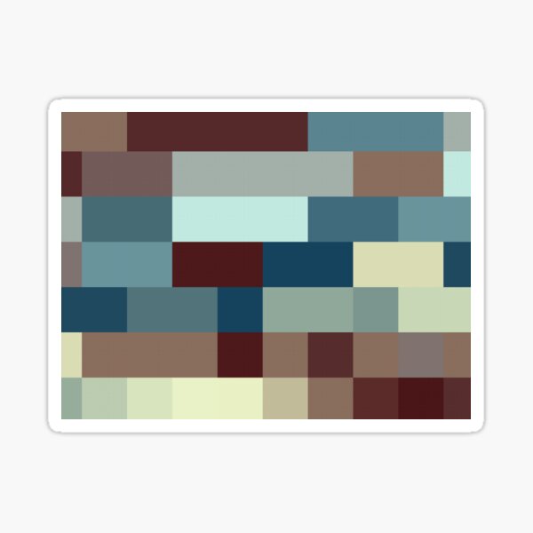 Checkered Pattern Design Brown Blue Tan Sticker