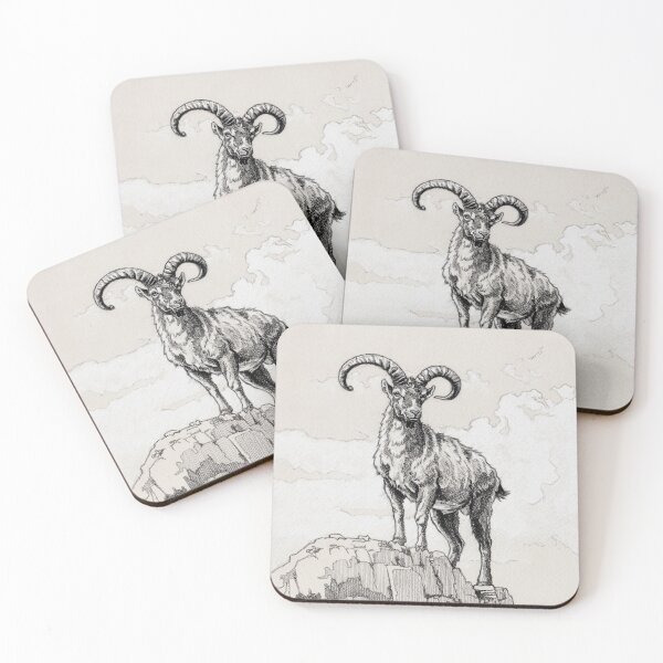 Item preview, Ibex on rock designed and sold by SakalDesign.
