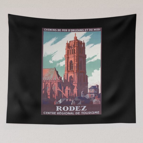 Item preview, Rodez retro poster designed and sold by CorasPosters.