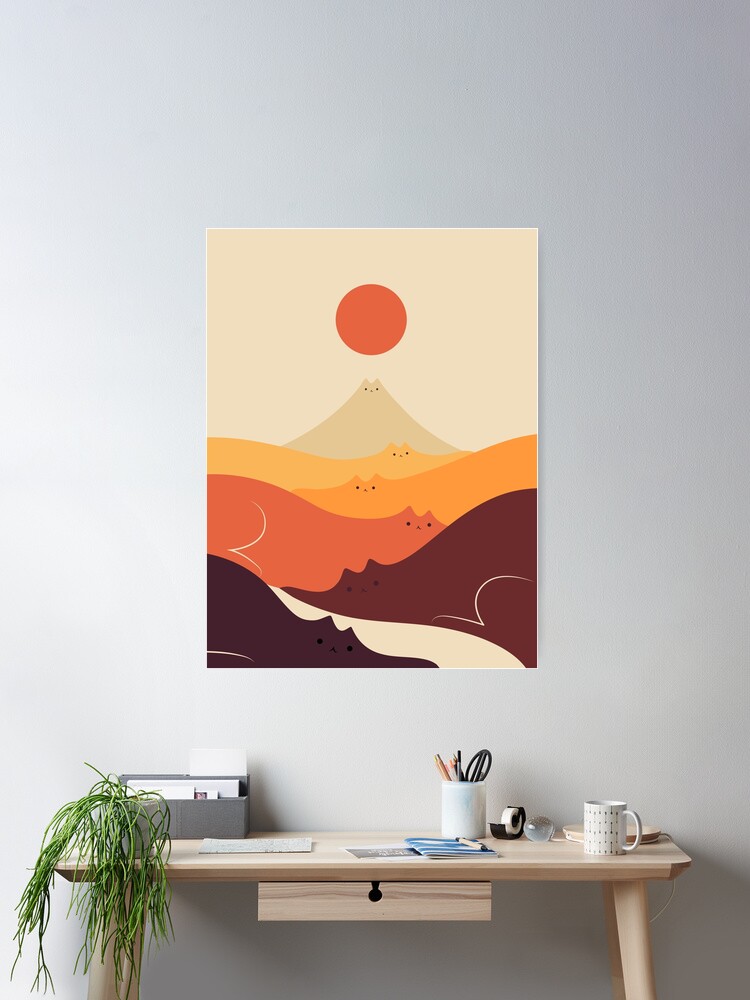 Thumbnail 2 of 3, Poster, Cat Landscape 87 designed and sold by ilovedoodle.