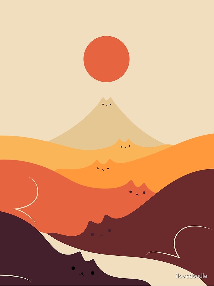 Thumbnail 3 of 3, Poster, Cat Landscape 87 designed and sold by ilovedoodle.