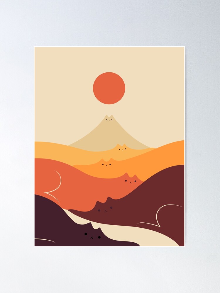 Thumbnail 1 of 3, Poster, Cat Landscape 87 designed and sold by ilovedoodle.