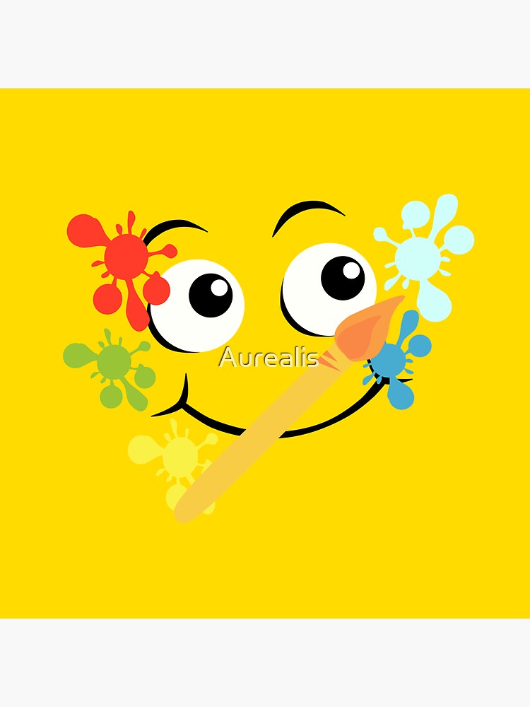 "Emoji painter face" Sticker for Sale by Aurealis Redbubble
