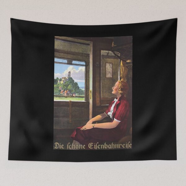Item preview, Sie schoene Eisenbahnreise retro poster designed and sold by CorasPosters.